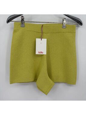 Kilte Collection Alex Knit Shorts in Lemon-Lime size 0/XS Cotton-Cashmere Blend